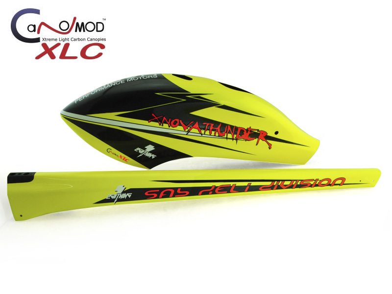 Yellow Xnova (Carbon canopy+ Tail boom Goblin Black Thunder 700)