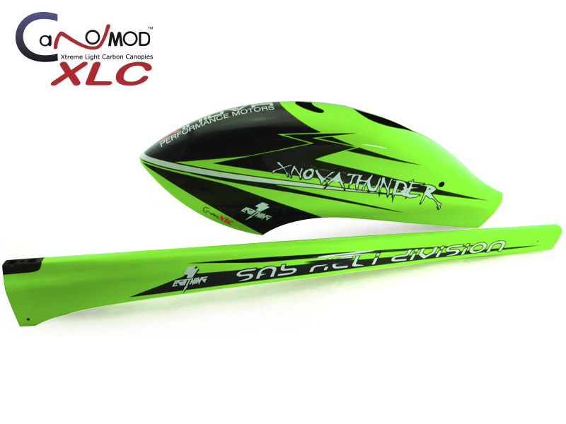 Neon Green ( Carbon canopy+ Tail boom Goblin Black Thunder 700)